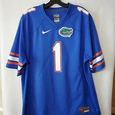 Florida Gators Jersey Mens Large #1 Nike Swoosh Jersey Blue NCAA  • $34.97