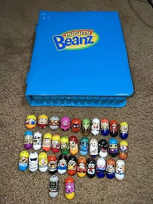 Mighty Beanz Collection Lot Of 34 Beans 2 Special Edition W/Blue Carrying Case • $12.99