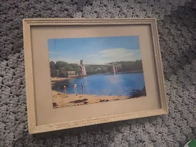 VINTAGE Framed Photograph Menai Straits Suspension Bridge 1961 • £8