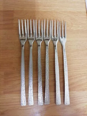 £8.49 • Buy Viners STUDIO Bark Set Of 6 Dessert Forks 19.5cm Sheffield Vgc