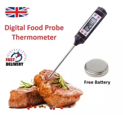 Food Thermometer Digital Meat Probe Cooking Turkey BBQ Kitchen Temperature Probe • £2.89