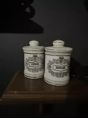 Pre 1930s Chase Porcelain Apothecary Jars • $75