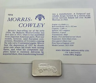 £85.67 • Buy 1924 Morris Cowley - Lord Montagu Collection Of Great Car Ingots - 2oz Silver -
