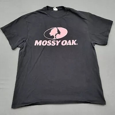 Mossy Oak Shirt Womens Large L Short Sleeve Crew Neck Pullover Knit Black Pink • $12.74