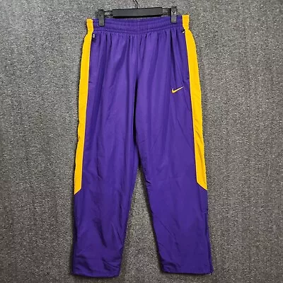 NIKE Pants Mens Sz Large Purple Yellow Storm Fit Track Joggers Basketball Lakers • $29.99