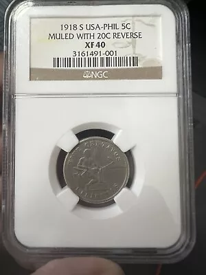 USPI 1918-S Five Centavos Mule Coin Very Rare • $1399
