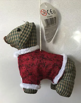 (Z) Stunning Tartan Dog In Christmas Jumper Hanging Tree Decoration BNWT • £6.75