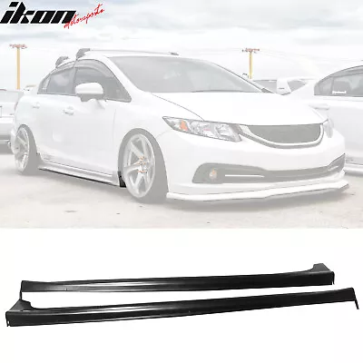 Fits 12-15 Civic Sedan JDM Mugen Side Skirt Rocker Splitters Diffuser Winglet PU • $119.88