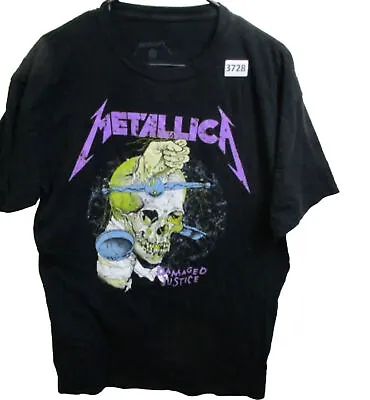 Metallica Black Damaged Justice Graphic Print Tee Shirt Mens T-Shirt -  S/M ** • $9.87