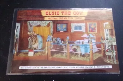 Unused Postcard - Borden's Fine Food - Elsie The Cow & Her Brand New Twins • $2.55