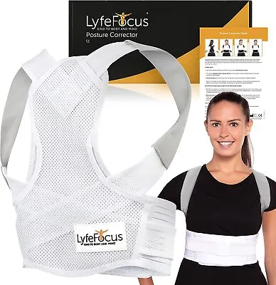 LyfeFocus S1 Premium Breathable Back Posture Corrector For Men & Women • £16.98