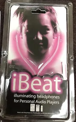 IBEAT  Earbuds W/ Pink Glowing Cable Headphones NEW In BOX- ILLUMINATING • $5.99
