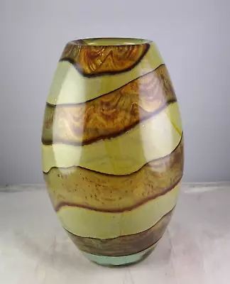Mdina 6 ¼” Sea And Sand Art Glass Vase Earthtones Signed • $41.30