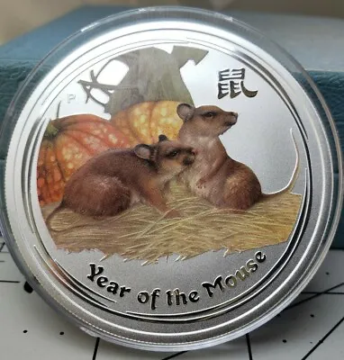 2008-P Australia Lunar Year Mouse $2 Silver 2 Ounce Coin  In Color  Lowest $$ • $149.98