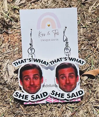 Michael Scott Quote Dangle Earrings - Novelty Jewellery - The Office TV Show • $16.99