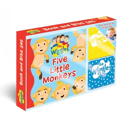 The Wiggles Five Little Monkeys Book And Bib Gift Set • $29