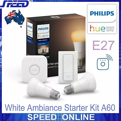$179 • Buy Philips Hue White Ambiance Starter Kit A60 (E27 Bulbs + Bridge + Dimmer Switch)