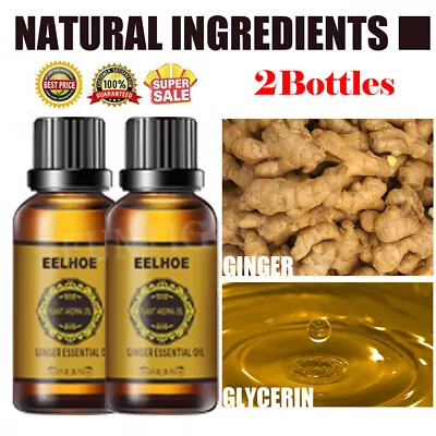 $8.95 • Buy 2PCS Belly Drainage Ginger Oil Essential Natural Plants Massage Therapy USA