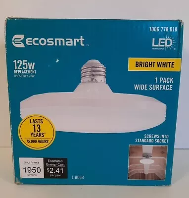 EcoSmart Wide Surface Non-Dimmable LED Light Bulb Bright White 125W Equivalent • $12.99