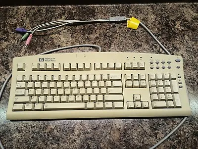 WORKING Vintage HP SK-2511A PS/2 Wired Keyboard W/ Mic And Audio Connections • $8.99