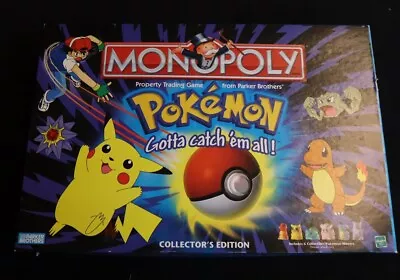 Vintage 1998 Hasbro Pokemon Collector Edition Monopoly Board Game Near Complete • $27.54