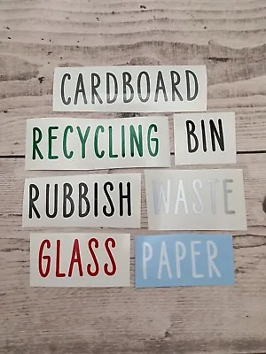 Recycling & Rubbish Kitchen Bin Personalised Vinyl Stickers Labels • £1