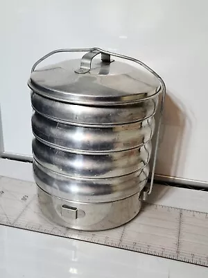 Vintage Regal Water Aluminum 5 Tier Stacking Coal Miners Lunch Pail Camping • $35