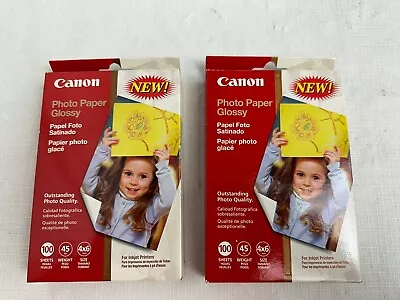 Canon Photo Paper Glossy 2 Pack (200 Sheets Total) 4x6 GP502 45 Lbs 98 ISO NEW • $14.99