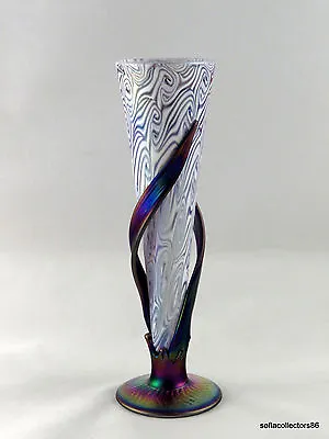 Igor Muller Czech Studio Art Glass Art Nouveau Style Amethyst Wrapped Vase • $229