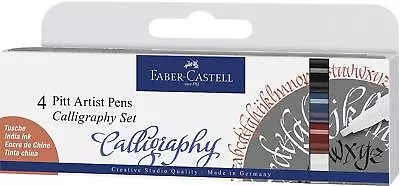 Faber-Castell PITT Artist Pen Set Calligraphy Multicoloured 4pk • £6.59