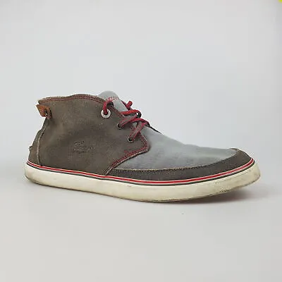 Men's LACOSTE 'Clavel AP6' Sz 9 US Shoes Grey Taupe Suede  | 3+ Extra 10% Off • $34.99