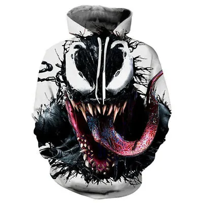 Venom Hoodie 3D Print Sweatshirt Hooded Pullover Coat Men Casual Jacket Sweater • $21.99