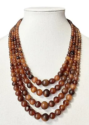 GERDA LYNGGAARD MONIES Multi Strand Amber Bead Necklace COPENHAGEN • $499