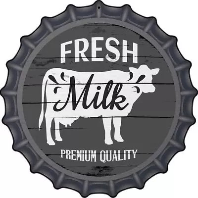 Fresh Milk Premium Quality Novelty Metal 12  Bottle Cap Aluminum Sign • $28.90