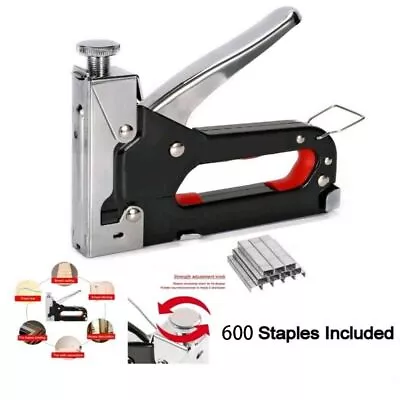 Heavy Duty Upholstery Stapler 3 In 1 Manual Staple Gun  Wood Craft • £22.94