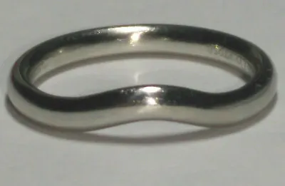Solid Platinum Tiffany Peretti 2.25mm Curved Wedding Band Ring 3.45 Grams - Sz 4 • $339