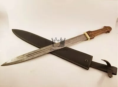 CUSTOM Handmade Damascus Steel VIKING Sword Battle Ready With Sheath GREEK SWORD • $99.99