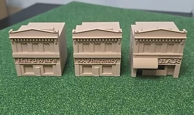 N Scale 1/160 3 Pack Town Buildings 3D Printed Bar Pharmacy Hardware Store Brick • $18