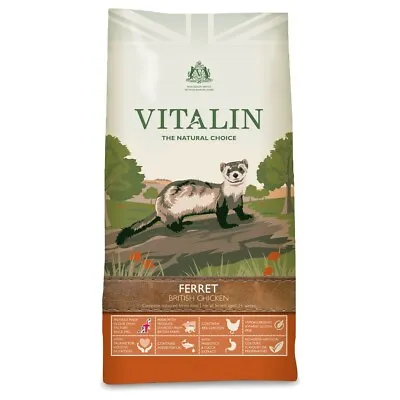 £14.99 • Buy Vitalin The Natural Choice British Chicken Flavour Complete Ferret Food 2 Kg 