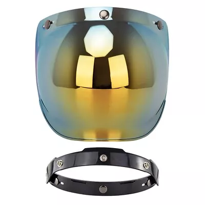 Open Face Helmet Visor Motorcycle Helmets Bubble Motorcycles Anti-UV Golden • $19.50