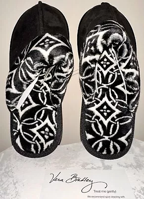 VERA BRADLEY Cozy Slippers CONCERTO Winter Shoes MEDIUM 7-8 #15345-481M Black • $27.95