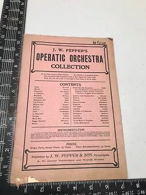 J.W. Pepper's Operatic Orchestra Collection - Sheet Music Book - 1st Cornet • $20