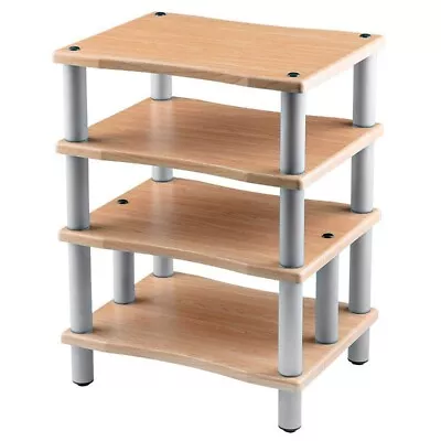 4 Shelf Audio Video TV Media Component Stand Rack Equipment Shelves Wood & Steel • $361.42