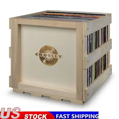 Stackable Record Storage Crate Freestanding Display Box Vinyl Storage Crate US • $34.20