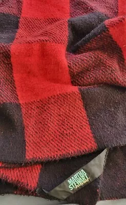 Martha Stewart Red Black Plaid Throw Blanket 50  X 60  Soft  • $19.29