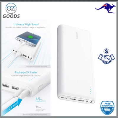 $120.99 • Buy Anker Power Bank, Powercore 26800Mah Portable Charger With Dual Input Port And D