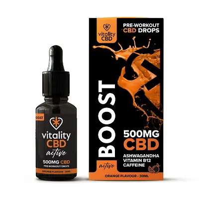 £16.99 • Buy CBD Vitality Active Boost 500 / 1000 / 2000mg Oil Orange Flavour Drops 30ml