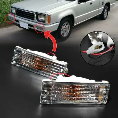 Front Crystal Bumper Lamp Lights For Mitsubishi L200 Mighty Max 1988-1996 • $28.43