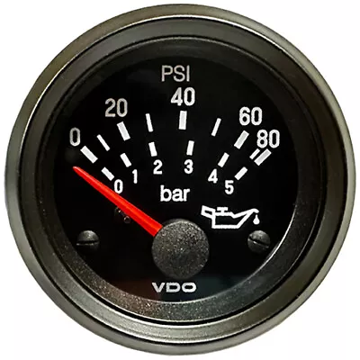 VDO 350040 Cockpit Series 2-1/16  80 PSI Oil Pressure Gauge • $89.95