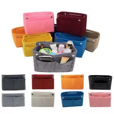 Travel Organiser Handbag Felt Bag Tote Insert Liner Purse Pouch Women Storage • £7.99